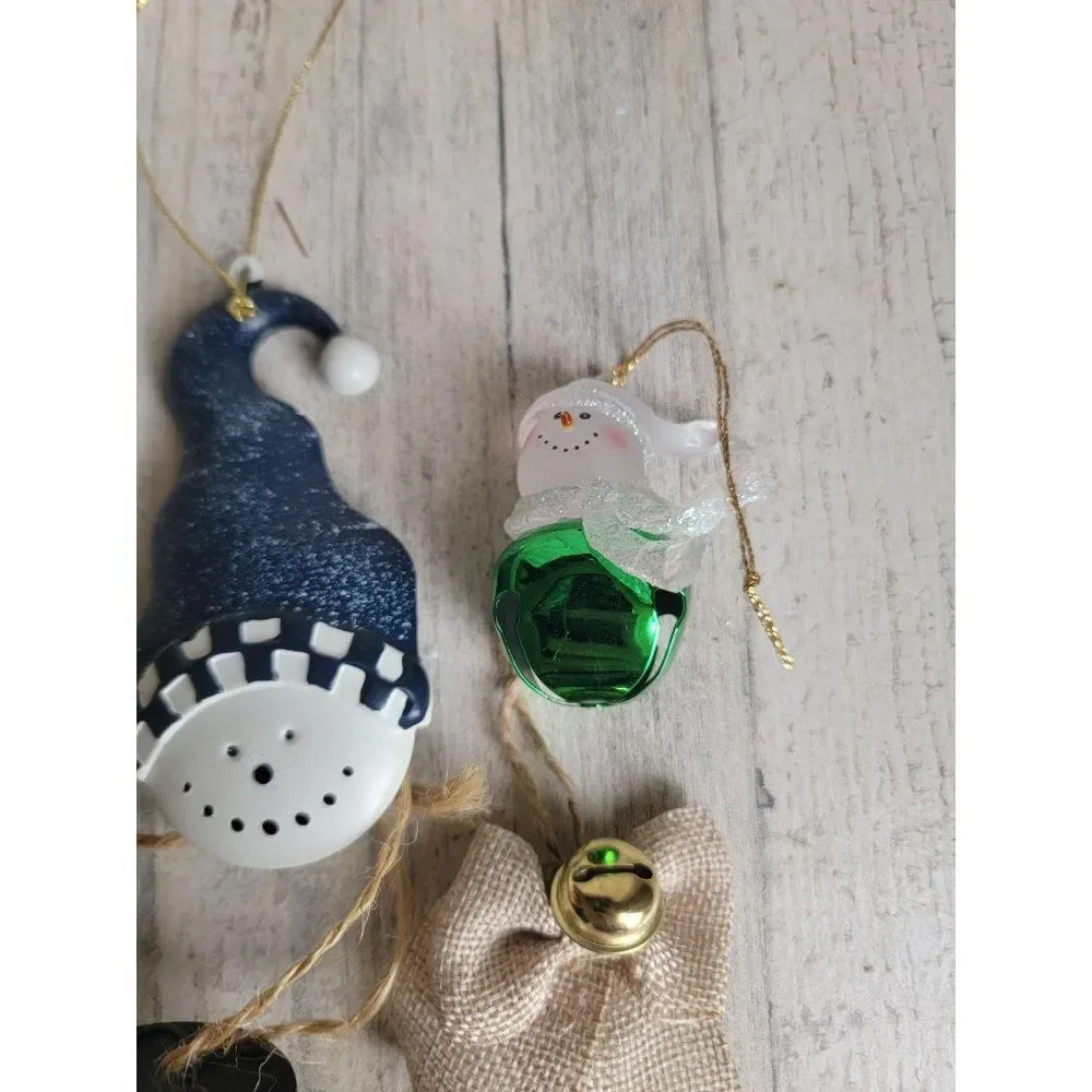 Unique Bell snowman Easter‎ Bunny ornament set